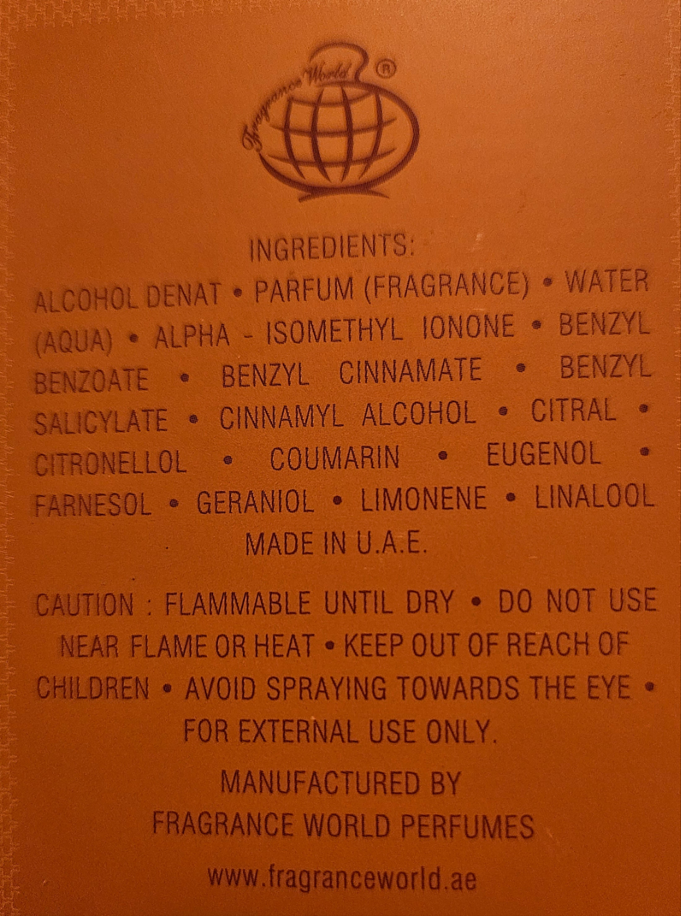 Eau de parfum Dubai  "Intense peach"
