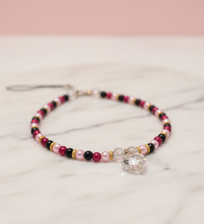 Bijoux de téléphone coeur en verre (plusieurs coloris dispo)