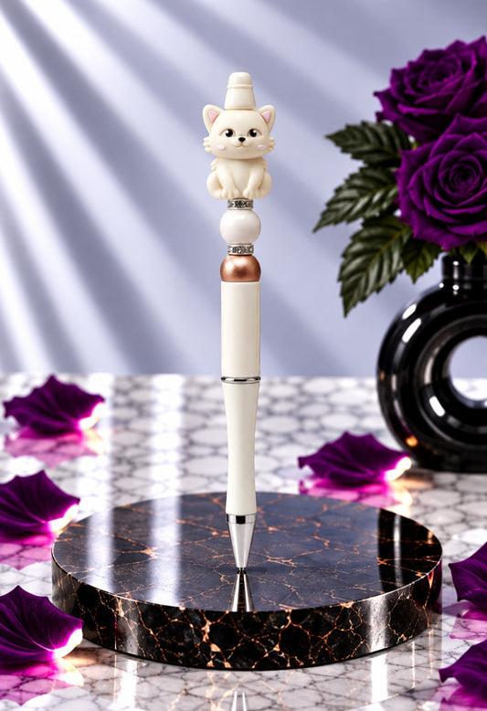 Stylo marron "Chat"