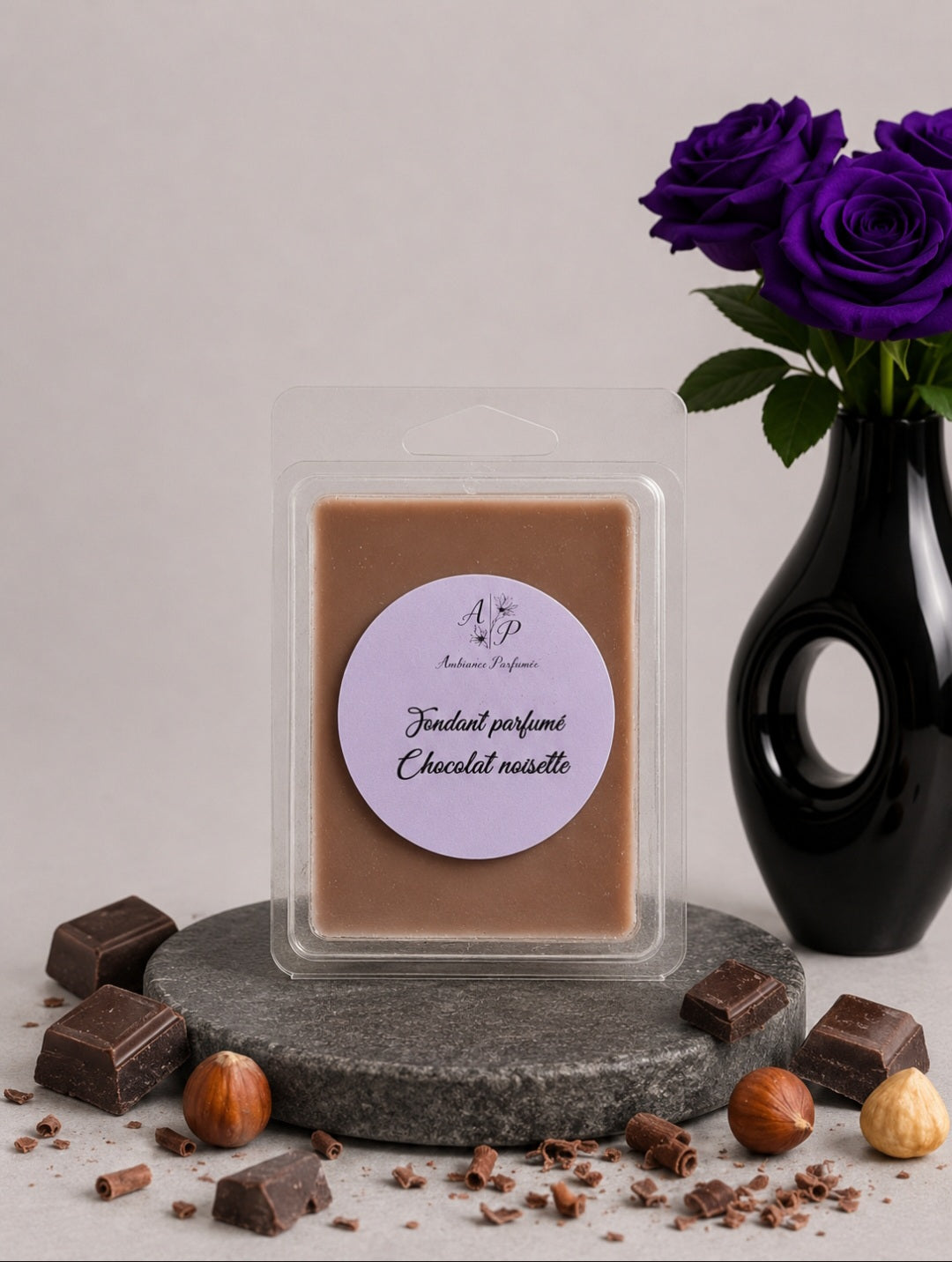 Fondant parfumé Clamshell "Chocolat noisette" 60g