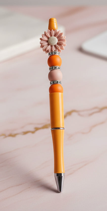 Stylo Orange "Fleur"