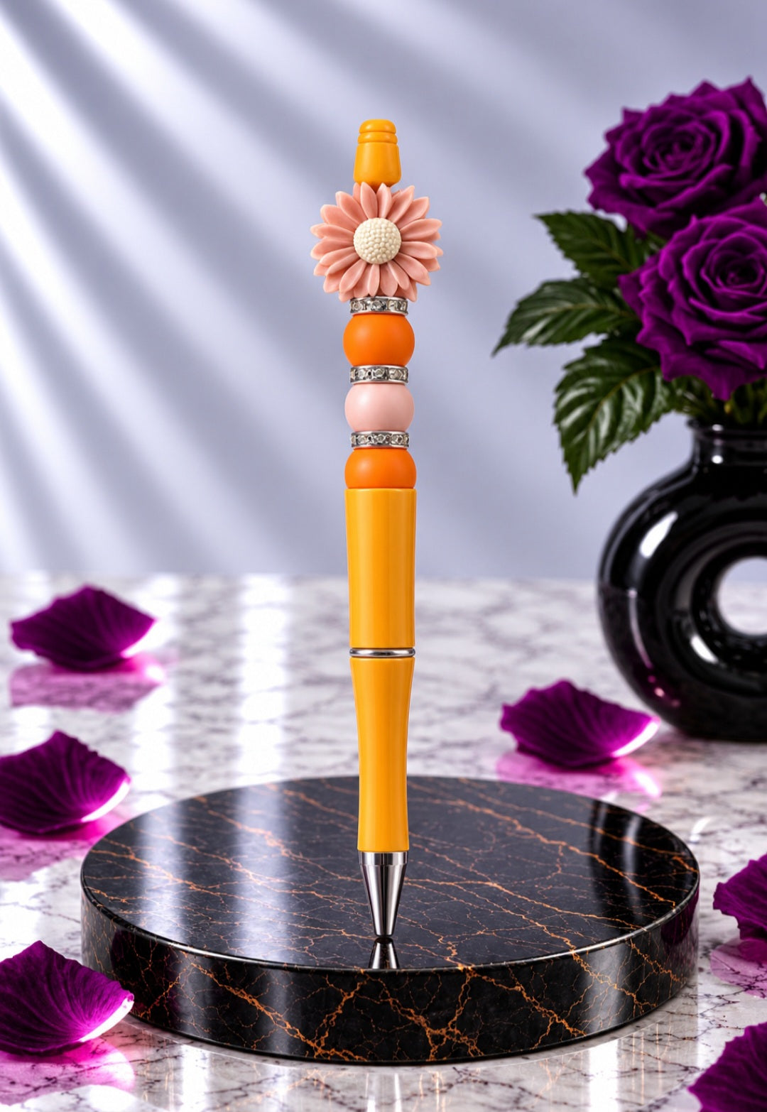 Stylo Orange "Fleur"
